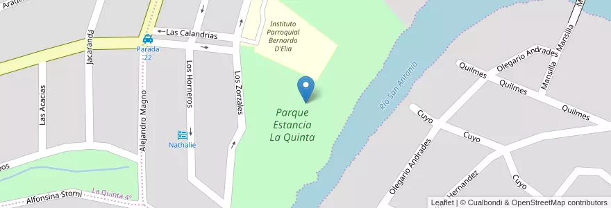 Mapa de ubicacion de Parque Estancia La Quinta en الأرجنتين, Córdoba, Departamento Punilla, Pedanía San Roque, Municipio De Villa Carlos Paz, Villa Carlos Paz.
