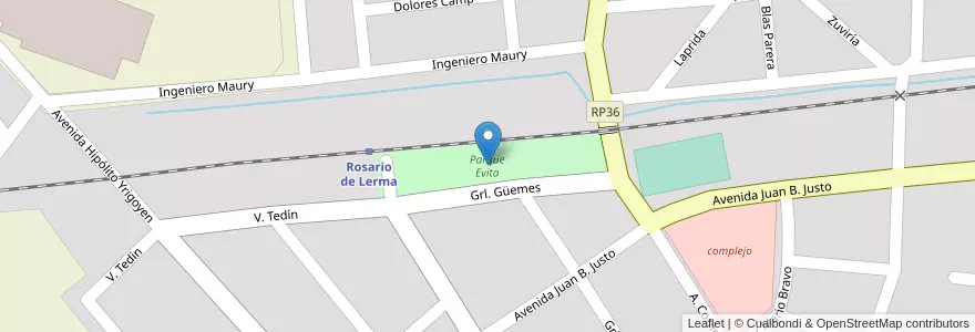 Mapa de ubicacion de Parque Evita en Argentinien, Salta, Rosario De Lerma, Municipio De Rosario De Lerma, Rosario De Lerma.