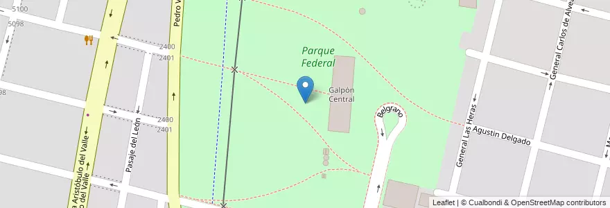 Mapa de ubicacion de Parque Federal en Argentine, Santa Fe, Departamento La Capital, Santa Fe Capital, Santa Fe.