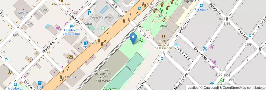 Mapa de ubicacion de Parque Ferroviario Palermo en 阿根廷, Ciudad Autónoma De Buenos Aires, 布宜诺斯艾利斯, Comuna 14.