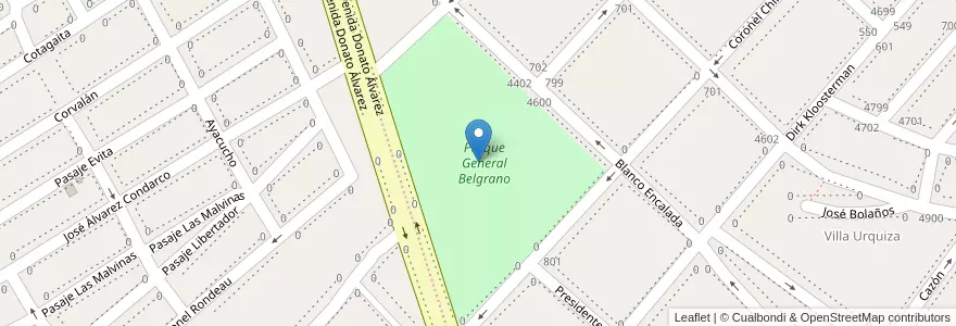 Mapa de ubicacion de Parque General Belgrano en Argentinië, Buenos Aires, Partido De Lanús, Monte Chingolo.