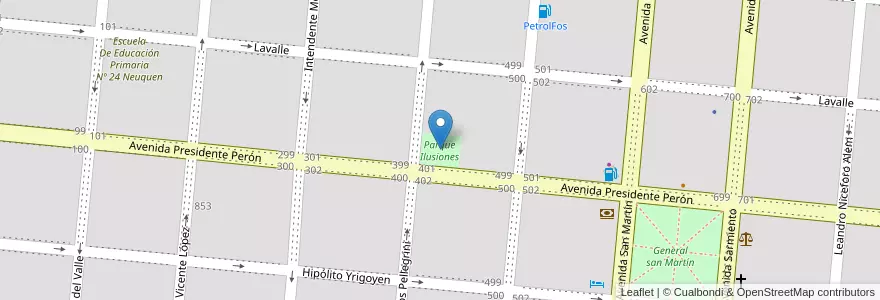 Mapa de ubicacion de Parque Ilusiones en Argentine, Province De Buenos Aires, Partido De General Alvear, General Alvear.