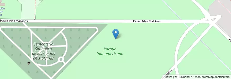 Mapa de ubicacion de Parque Indoamericano, Villa Soldati en アルゼンチン, Ciudad Autónoma De Buenos Aires, ブエノスアイレス, Comuna 8.