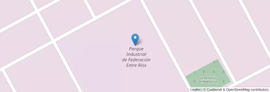 Mapa de ubicacion de Parque Industrial de Federación Entre Ríos en Arjantin, Entre Ríos, Departamento Federación, Distrito Gualeguaycito, Federación.