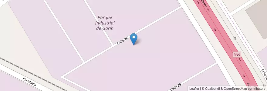 Mapa de ubicacion de Parque Industrial de Garín en アルゼンチン, ブエノスアイレス州, Partido De Escobar, Garín.