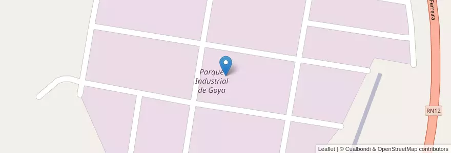 Mapa de ubicacion de Parque Industrial de Goya en アルゼンチン, コリエンテス州, Departamento Goya, Municipio De Goya.