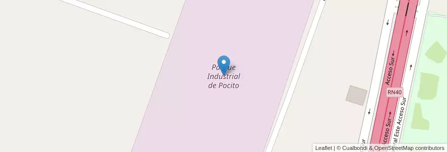 Mapa de ubicacion de Parque Industrial de Pocito en アルゼンチン, サンフアン州, チリ, Pocito.