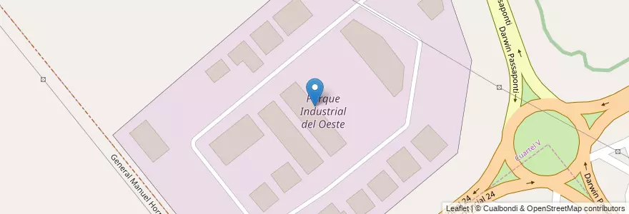 Mapa de ubicacion de Parque Industrial del Oeste en 阿根廷, 布宜诺斯艾利斯省, Partido De Moreno, Cuartel V.