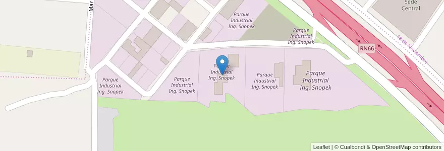 Mapa de ubicacion de Parque Industrial Ing. Snopek en 阿根廷, Jujuy, Departamento Palpalá, Municipio De Palpalá.