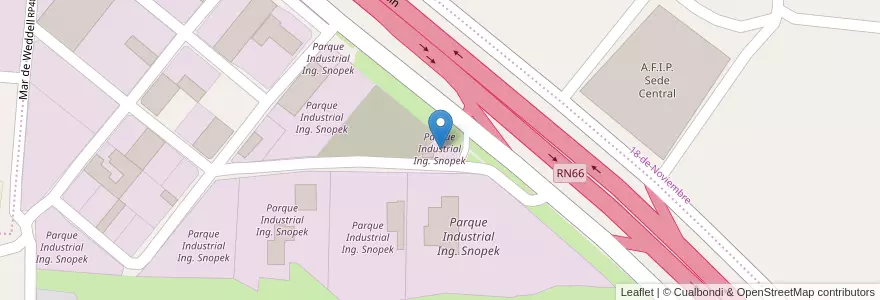 Mapa de ubicacion de Parque Industrial Ing. Snopek en Arjantin, Jujuy, Departamento Palpalá, Municipio De Palpalá.