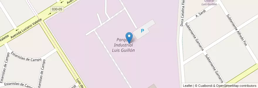 Mapa de ubicacion de Parque Industrial Luis Guillón en آرژانتین, استان بوئنوس آیرس, Partido De Esteban Echeverría, Luis Guillón.