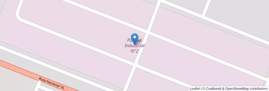 Mapa de ubicacion de Parque Industrial N°2 en 阿根廷, Chaco, Departamento Veinticinco De Mayo, Municipio De Machagai, Machagai.