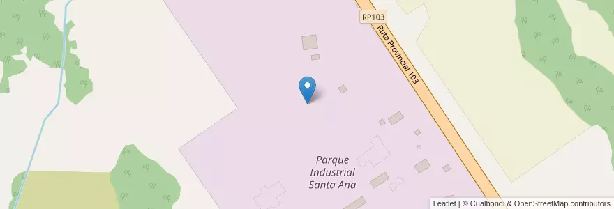 Mapa de ubicacion de Parque Industrial Santa Ana en アルゼンチン, ミシオネス州, Departamento Candelaria, Municipio De Santa Ana.