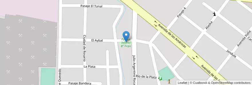 Mapa de ubicacion de Parque Infantil B° Firpo en アルゼンチン, サルタ州, Capital, Municipio De Salta, Salta.