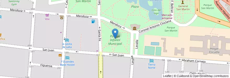 Mapa de ubicacion de Parque Infantil Municipal en 阿根廷, Salta, Capital, Municipio De Salta, Salta.