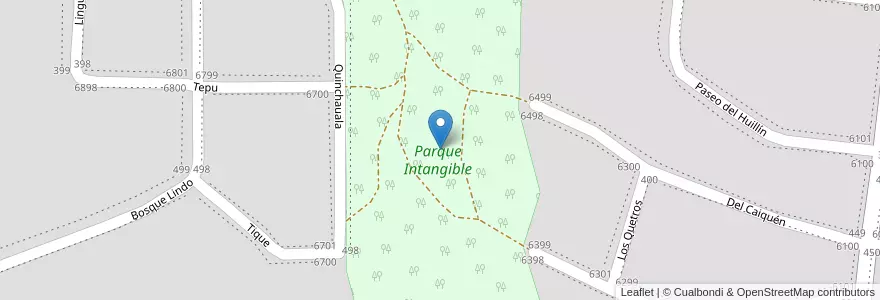 Mapa de ubicacion de Parque Intangible en 阿根廷, 智利, 内格罗河省, Departamento Bariloche, Municipio De San Carlos De Bariloche, San Carlos De Bariloche.