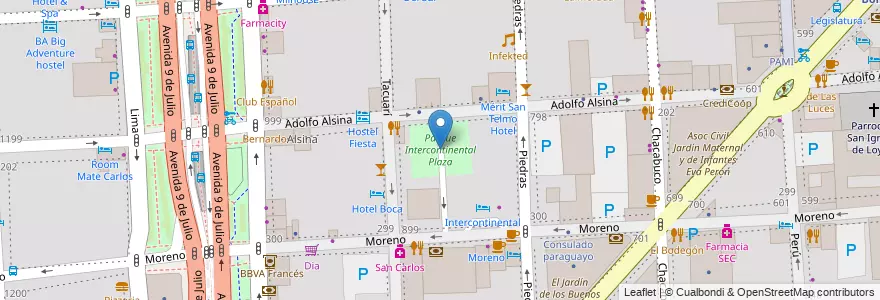 Mapa de ubicacion de Parque Intercontinental Plaza, Montserrat en アルゼンチン, Ciudad Autónoma De Buenos Aires, Comuna 1, ブエノスアイレス.