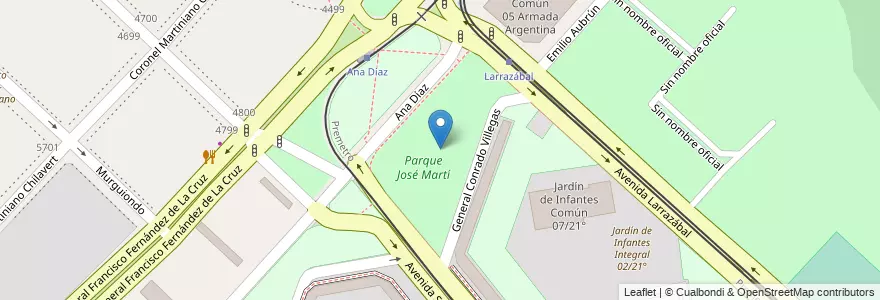 Mapa de ubicacion de Parque José Martí, Villa Lugano en Argentinië, Ciudad Autónoma De Buenos Aires, Buenos Aires, Comuna 8.