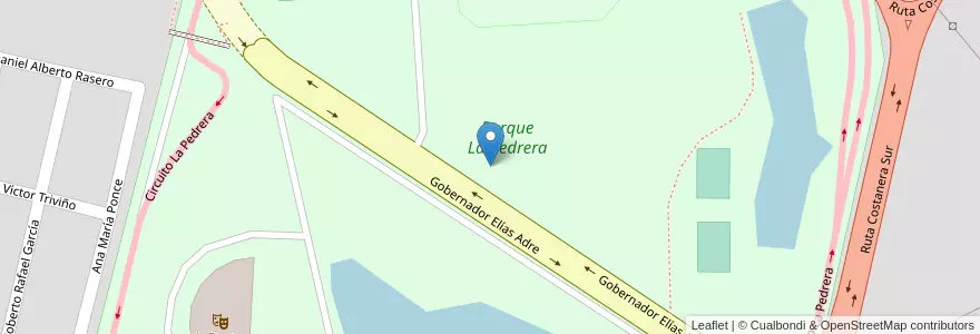 Mapa de ubicacion de Parque La Pedrera en Arjantin, San Luis, General Pedernera, Villa Mercedes, Municipio De Villa Mercedes.