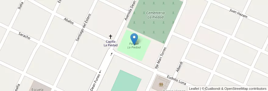 Mapa de ubicacion de Parque La Piedad en アルゼンチン, サンティアゴ・デル・エステロ州, Departamento Copo.