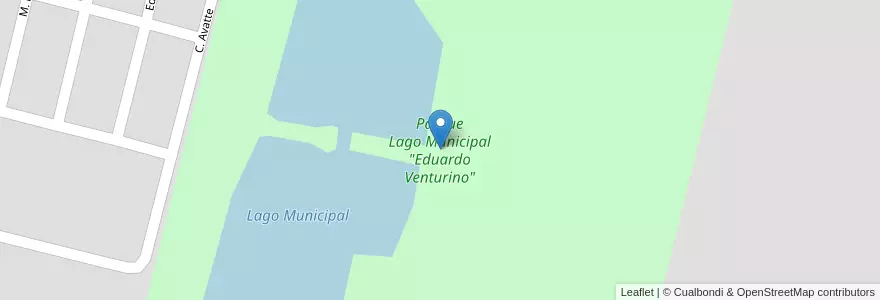 Mapa de ubicacion de Parque Lago Municipal "Eduardo Venturino" en 阿根廷, Córdoba, Departamento Presidente Roque Sáenz Peña, Pedanía La Amarga, Municipio De Laboulaye, Laboulaye.