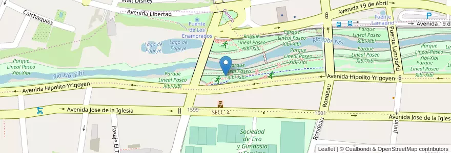 Mapa de ubicacion de Parque Lineal Paseo Xibi-Xibi en アルゼンチン, フフイ州, Departamento Doctor Manuel Belgrano, Municipio De San Salvador De Jujuy.