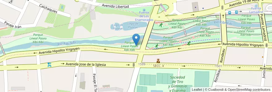 Mapa de ubicacion de Parque Lineal Paseo Xibi-Xibi en الأرجنتين, Jujuy, Departamento Doctor Manuel Belgrano, Municipio De San Salvador De Jujuy.