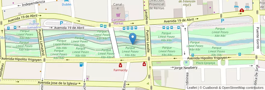 Mapa de ubicacion de Parque Lineal Paseo Xibi-Xibi en الأرجنتين, Jujuy, Departamento Doctor Manuel Belgrano, Municipio De San Salvador De Jujuy.