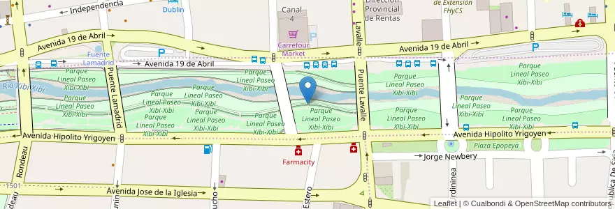 Mapa de ubicacion de Parque Lineal Paseo Xibi-Xibi en Argentina, Jujuy, Departamento Doctor Manuel Belgrano, Municipio De San Salvador De Jujuy.