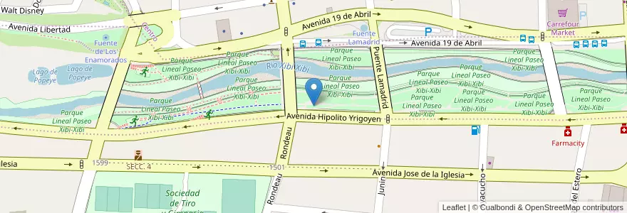 Mapa de ubicacion de Parque Lineal Paseo Xibi-Xibi en Argentina, Jujuy, Departamento Doctor Manuel Belgrano, Municipio De San Salvador De Jujuy.