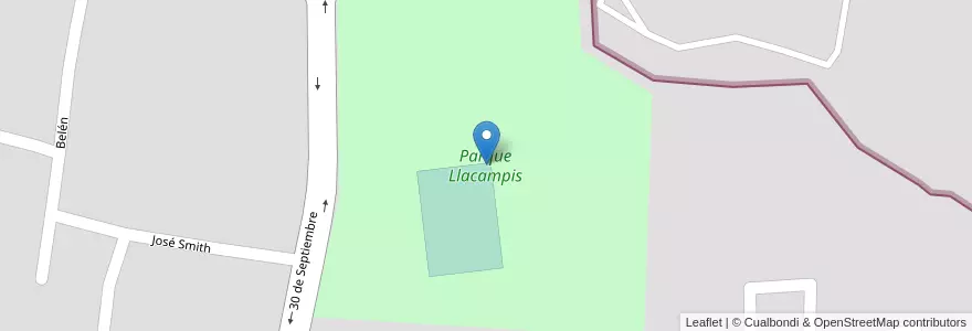 Mapa de ubicacion de Parque Llacampis en アルゼンチン, ラ・リオハ州, Departamento Capital, La Rioja.