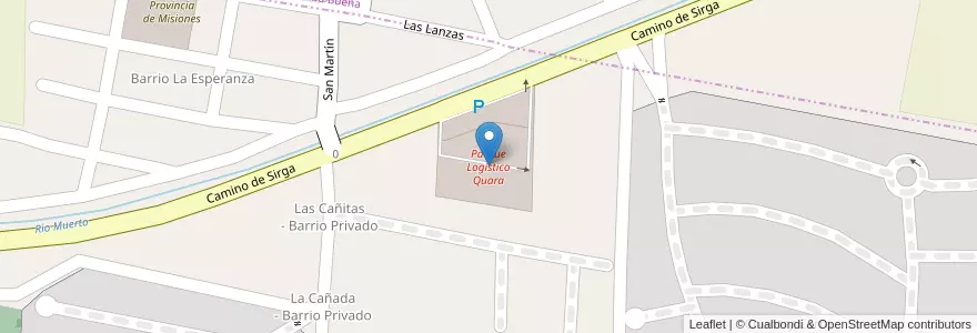 Mapa de ubicacion de Parque Logistico Quara en アルゼンチン, トゥクマン州, Departamento Lules, El Manantial.