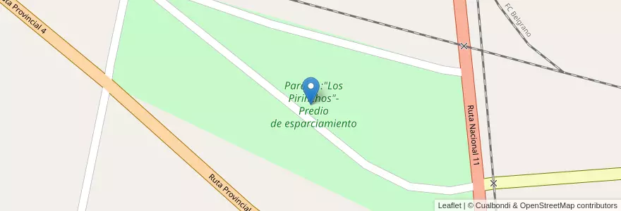 Mapa de ubicacion de Parque :"Los Pirinchos"-Predio de esparciamiento en الأرجنتين, سانتا في, إدارة العاصمة, Municipio De Nelson, Nelson.