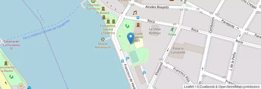 Mapa de ubicacion de Parque Luis Piedra Buena en الأرجنتين, بوينس آيرس, Partido De Patagones, Carmen De Patagones.
