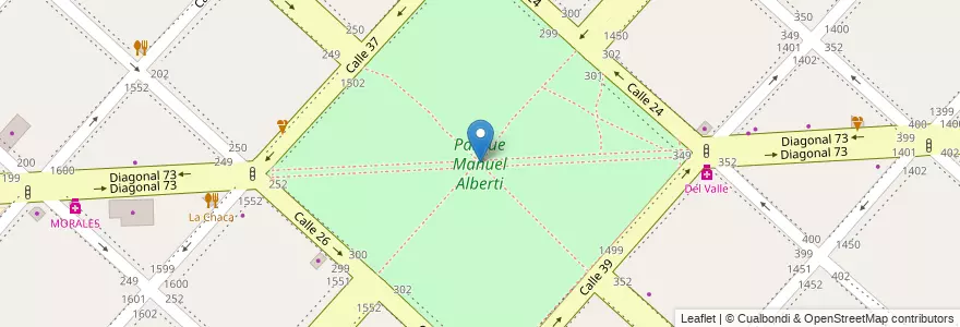 Mapa de ubicacion de Parque Manuel Alberti, Casco Urbano en アルゼンチン, ブエノスアイレス州, Partido De La Plata, La Plata.