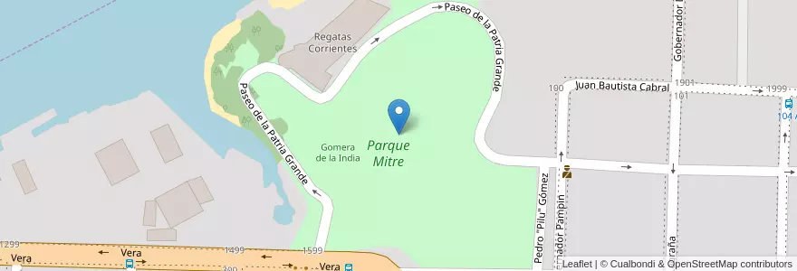 Mapa de ubicacion de Parque Mitre en Argentinien, Corrientes, Departamento Capital, Corrientes, Corrientes.