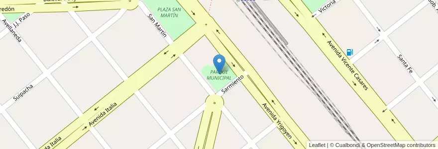 Mapa de ubicacion de PARQUE MUNICIPAL en 阿根廷, Santa Fe, Departamento San Cristóbal.