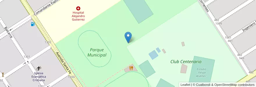 Mapa de ubicacion de Parque Municipal en Argentinien, Santa Fe, Departamento General López, Municipio De Venado Tuerto.