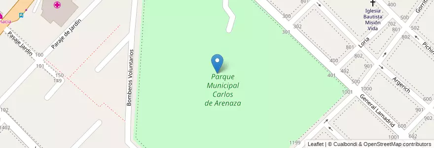 Mapa de ubicacion de Parque Municipal Carlos de Arenaza en アルゼンチン, ブエノスアイレス州, Partido De San Isidro, Boulogne Sur Mer.