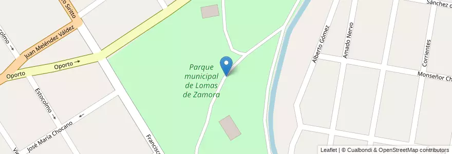 Mapa de ubicacion de Parque municipal de Lomas de Zamora en الأرجنتين, بوينس آيرس, Partido De Lomas De Zamora, Lomas De Zamora.