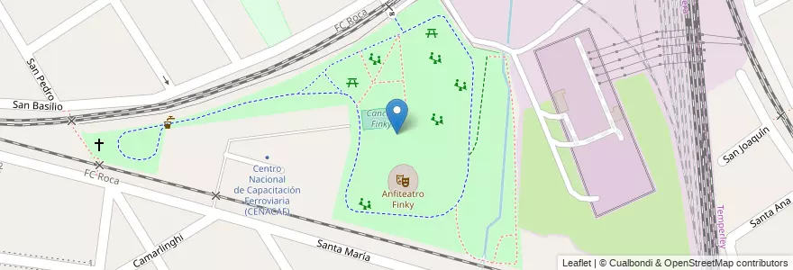 Mapa de ubicacion de Parque municipal Finky en 阿根廷, 布宜诺斯艾利斯省, Partido De Lomas De Zamora, Turdera.