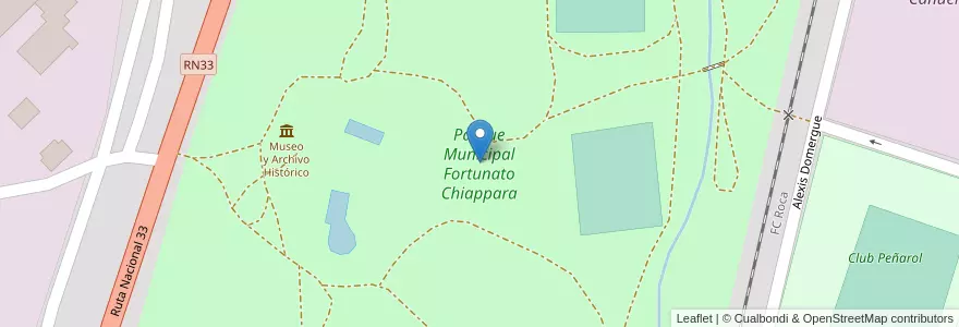 Mapa de ubicacion de Parque Municipal Fortunato Chiappara en الأرجنتين, بوينس آيرس, Partido De Saavedra, Pigüé.