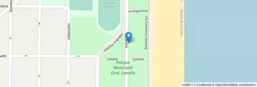 Mapa de ubicacion de Parque Municipal Gral. Lavalle en Arjantin, Mar De Ajó.