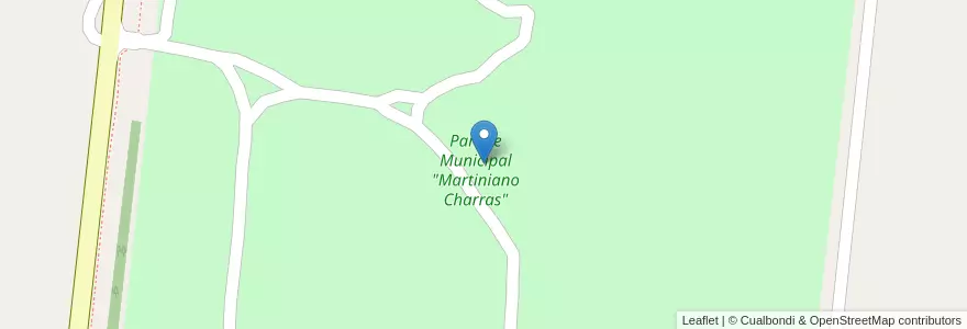 Mapa de ubicacion de Parque Municipal "Martiniano Charras" en Аргентина, Буэнос-Айрес, Partido De General Pinto.
