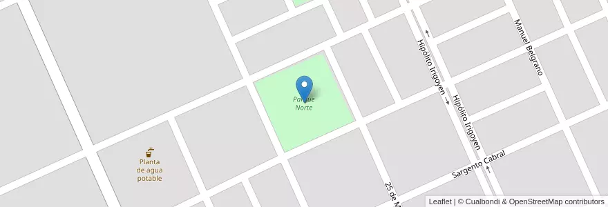 Mapa de ubicacion de Parque Norte en アルゼンチン, ラ・パンパ州, Departamento Conhelo, Municipio De Eduardo Castex, Eduardo Castex.