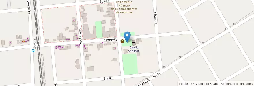 Mapa de ubicacion de Parque Parroquia San Jose en Argentina, Buenos Aires, Partido De San Vicente.