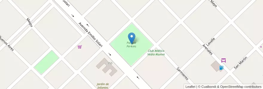 Mapa de ubicacion de Parque Perkins en Argentina, Buenos Aires, Partido De Leandro N. Alem.
