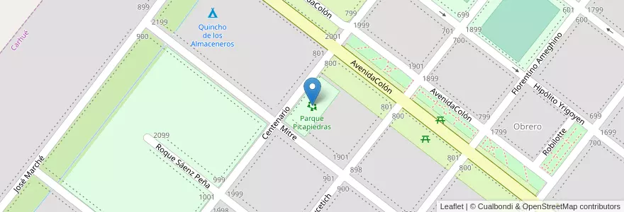 Mapa de ubicacion de Parque Picapiedras en Аргентина, Буэнос-Айрес, Partido De Adolfo Alsina.