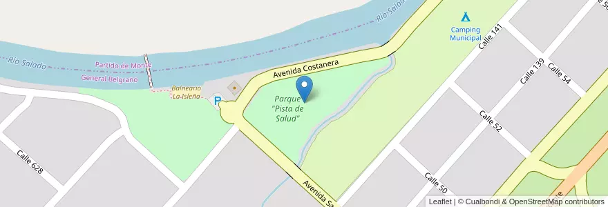 Mapa de ubicacion de Parque "Pista de Salud" en Arjantin, Buenos Aires, Partido De General Belgrano, General Belgrano.