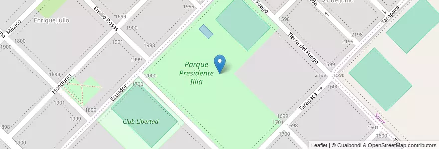Mapa de ubicacion de Parque Presidente Illia en Argentine, Province De Buenos Aires, Partido De Bahía Blanca, Bahía Blanca.